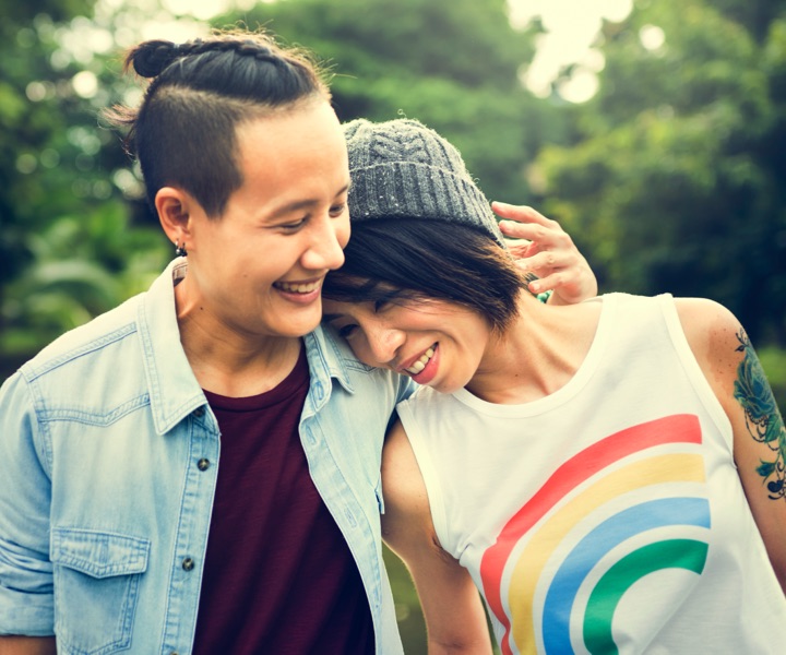 BIPOC and LGBTQ couple