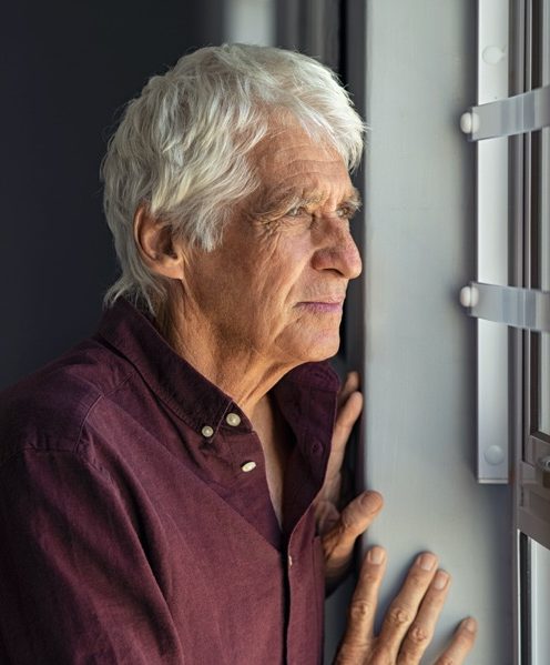 Older man who might require intensive addiction recovery treatment
