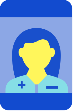 illustration of a doctor on a phone screen to represent recovery coaching
