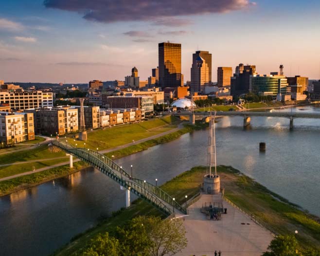 A birds-eye view of Dayton Ohio