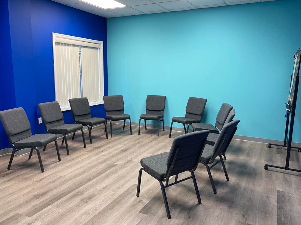 Group therapy room at Eleanor Health's clinic in Verona, New Jersey