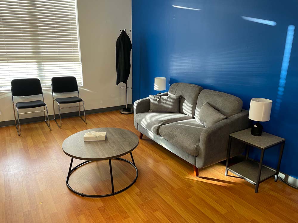 The lobby of the Eleanor Health mental health and addiction treatment clinic in Lakewood, Washington