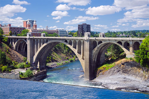 A view of the bridge in Spokane, Washington where Eleanor Health has a mental health and addiction treatment clinic
