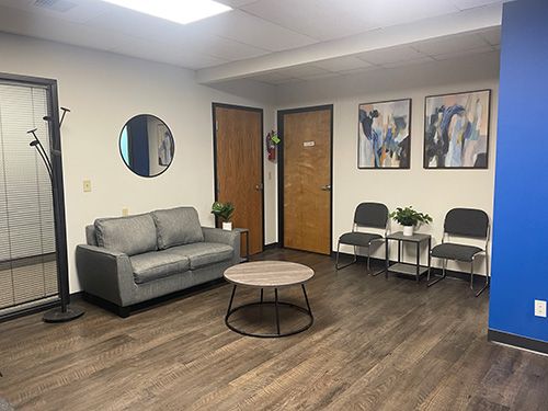 The lobby for Eleanor Health's mental health and addiction treatment center in Spokane, Washington