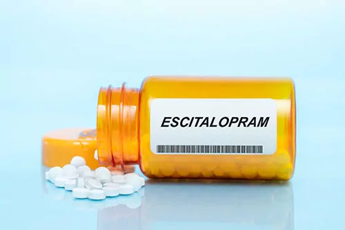 A bottle of Lexapro Escitalopram anxiety and depression medication