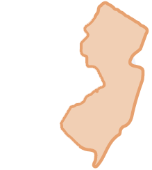 An outline of the state of New Jersey, where Eleanor Health offers addiction treatment and mental health services