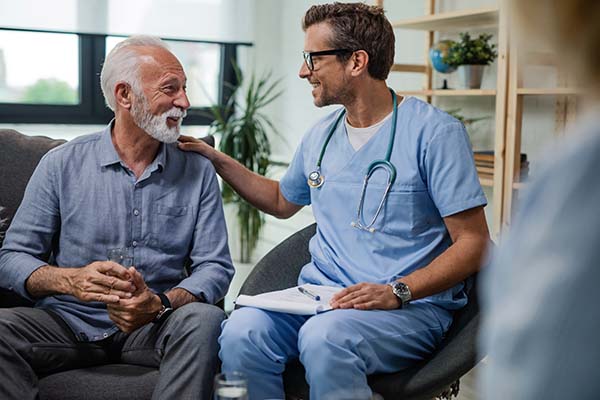 A doctor talks to his patient