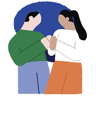 Two people helping each other through addiction recovery