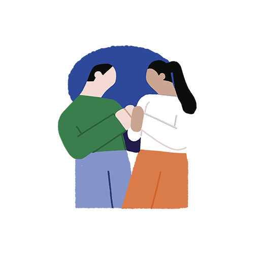 Two people helping each other through addiction recovery