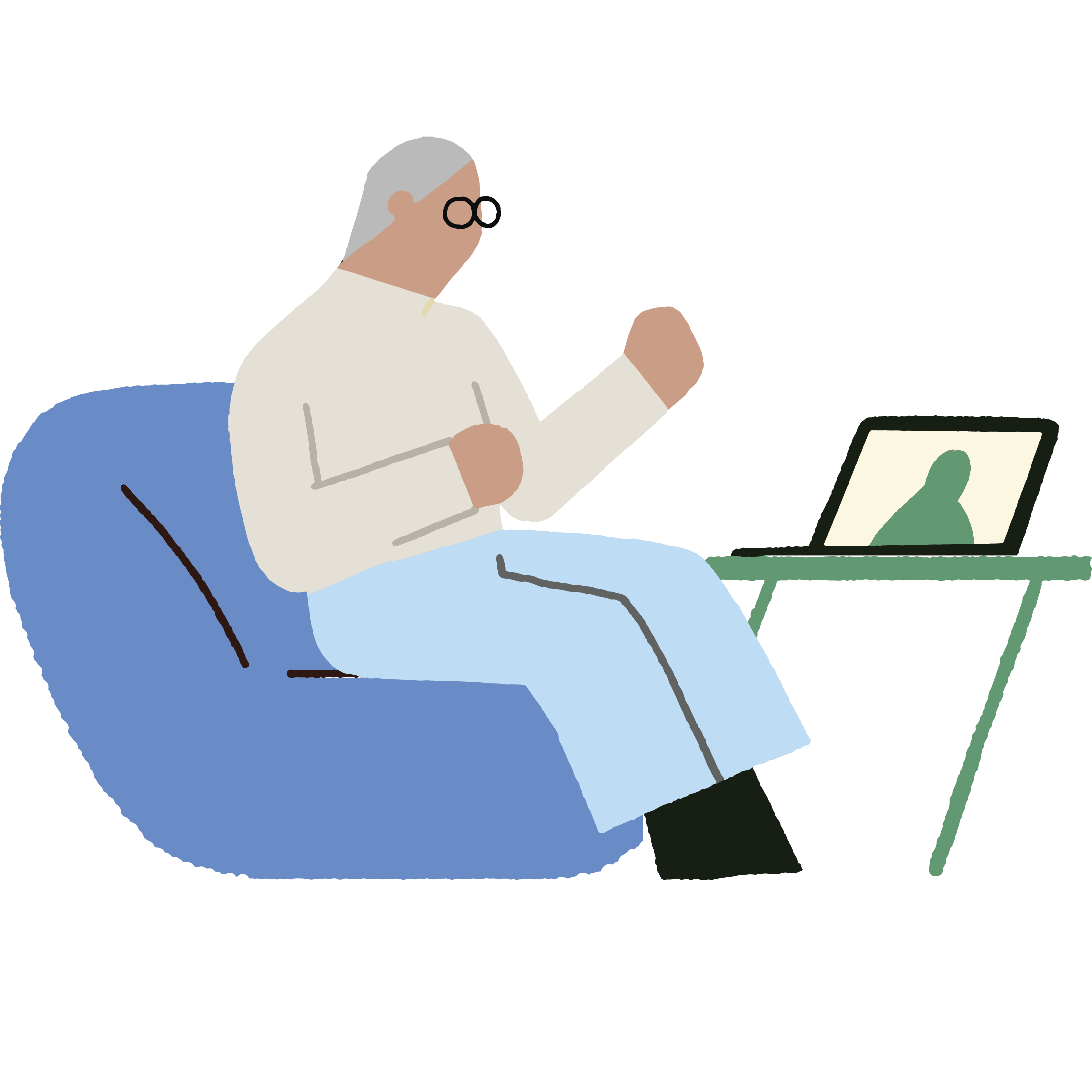 Person meets virtually with their mental health treatment provider